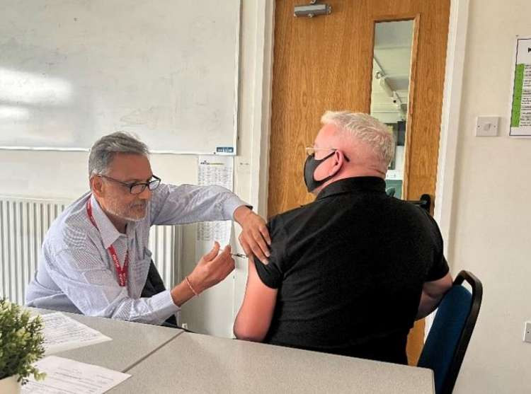 Receiving a flu vaccination at a Wessex Learning Trust school