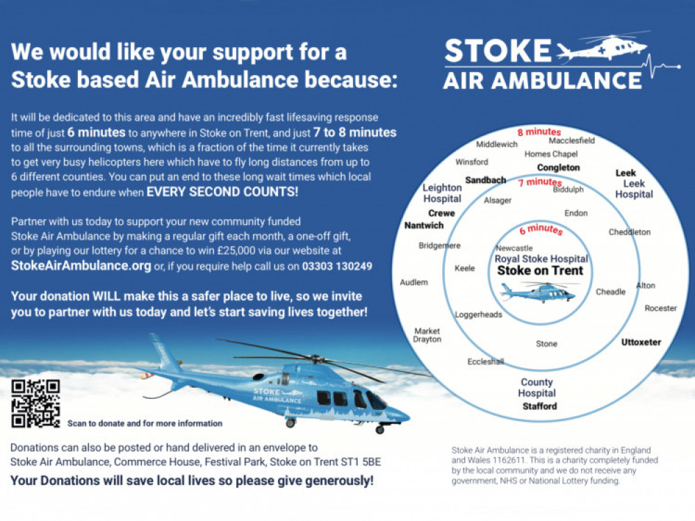 Stoke Air Ambulance is always out in the community talking to residents and sharing their mission (Nub News).