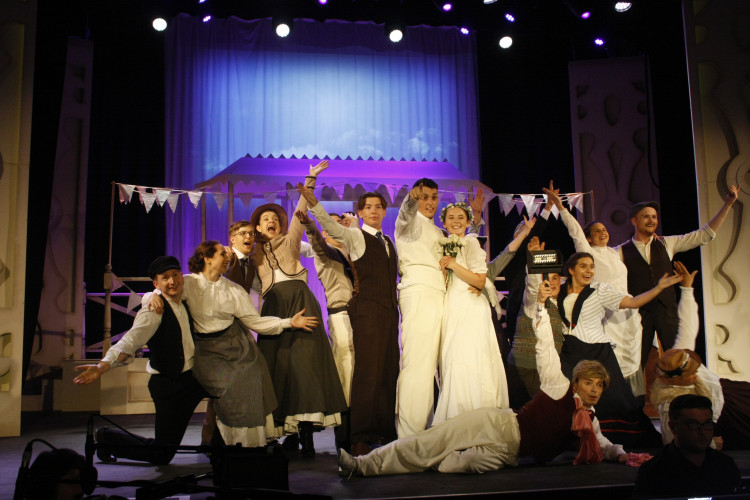 Bridport Musical Theatre Company's cast of Kipps led by Harvey Causley in the centre (photo credit: Melissa Runcieman)