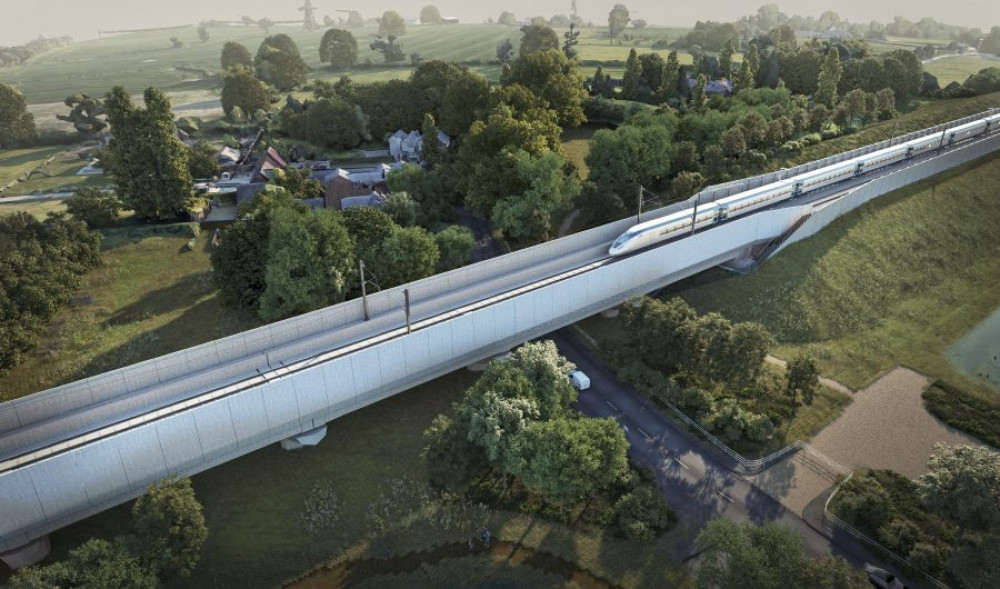 A decision on HS2's 425-metre viaduct was pushed back by councillors in July (image via HS2)