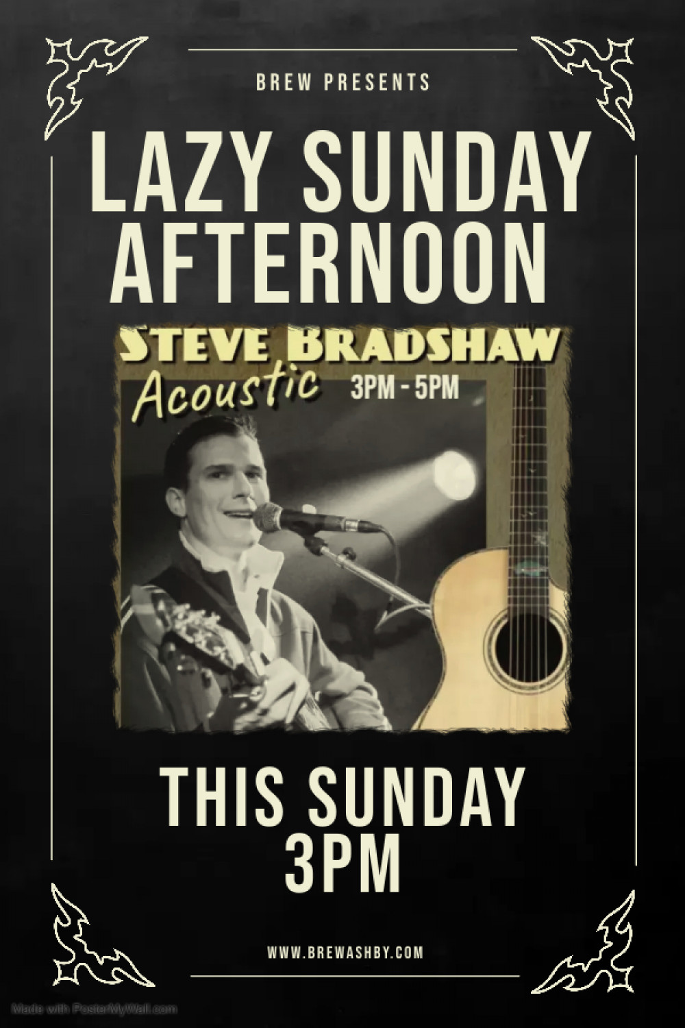 Lazy Sunday Afternoon Acoustic Session with Steve Bradshaw at Brew, 106B Market Street, Ashby-de-la-Zouch