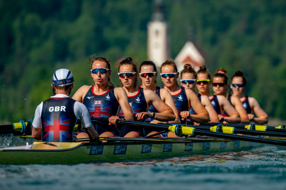 Annie Campbell-Orde leads the charge at the front of the women's eight, setting her sights on World Championships glory in Belgrade