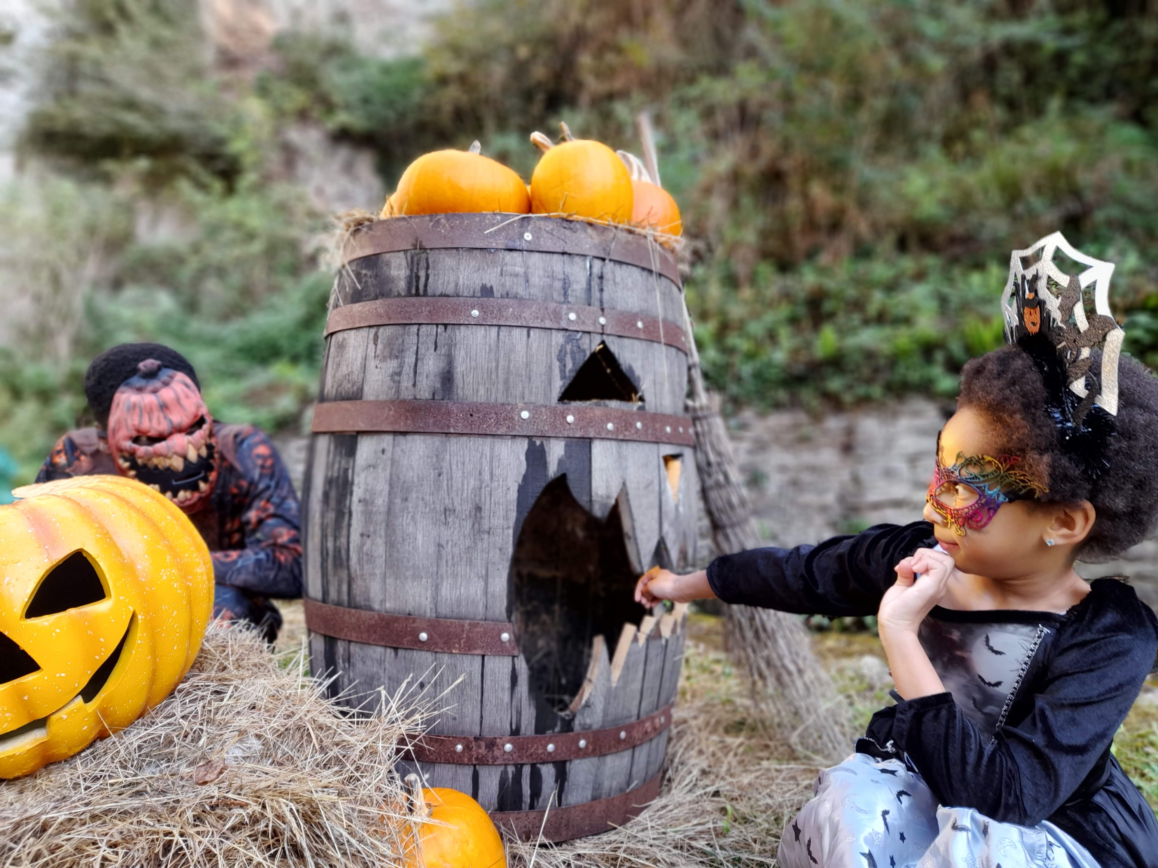 Children playing during Halloween celebrations at Wookey Hole 