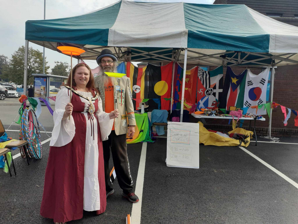 Sandbach Mayor, Councillor Laura Crane at today's Sandbach Market Town Festival. (Photo: Deborah Bowyer/Sandbach Nub News)