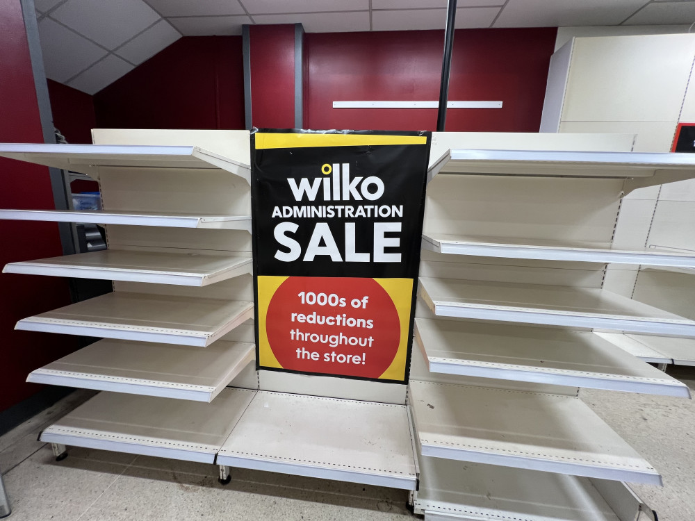 Hitchin Wilko set to close. PICTURE: Empty shelves in the Bancroft branch. CREDIT: Hitchin Nub News 