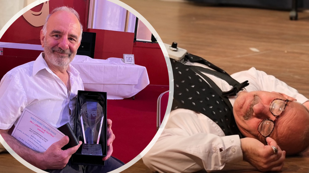 Martin Adams won the Alan Meekings Award for Best Supporting Actor for his role in Alfie in Maldon Drama Group’s production of One Man 2 Guvnors. (Photos: Heather Sims and David Weller)