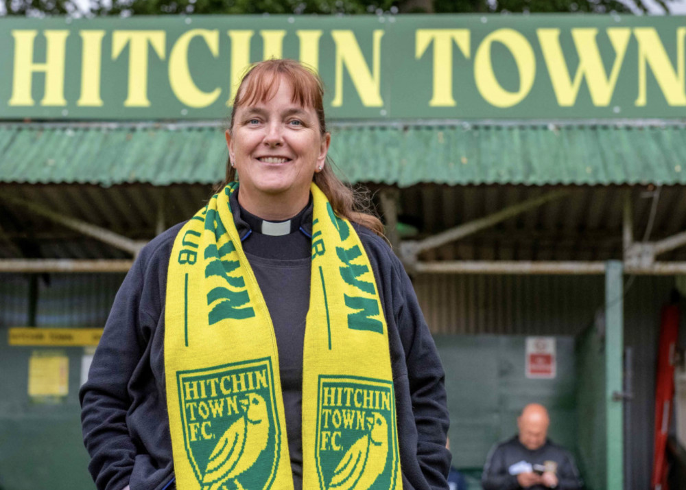 Message from Maxine Howarth, Hitchin Town FC's chaplain. CREDIT: PETER ELSE 