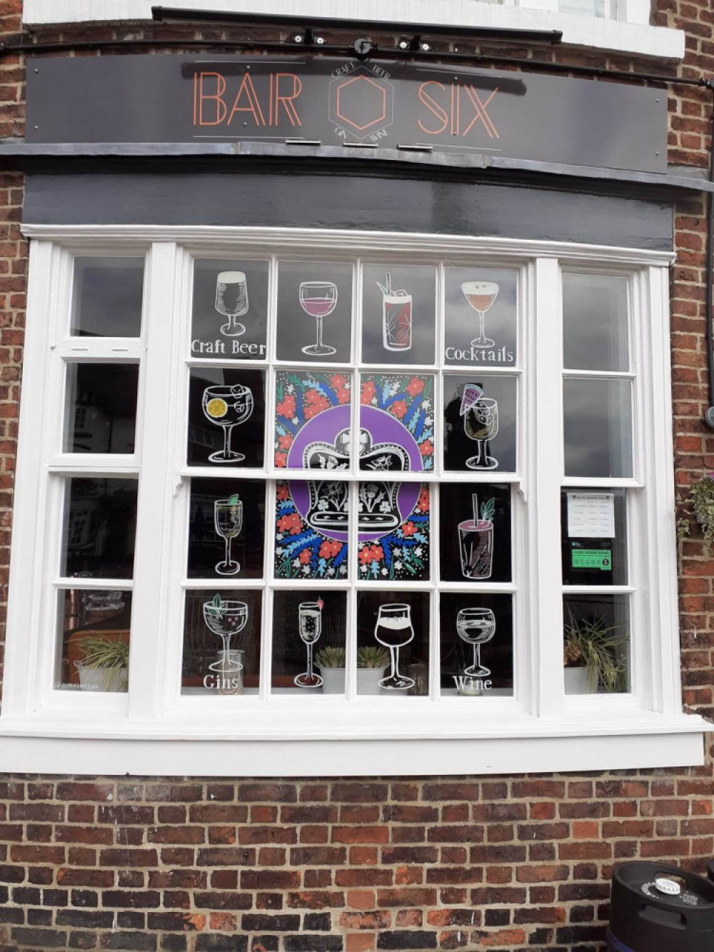 Bar Six's window to celebrate in honour of the coronation of King Charles III. (Photo: Deborah Bowyer/Sandbach Nub News)