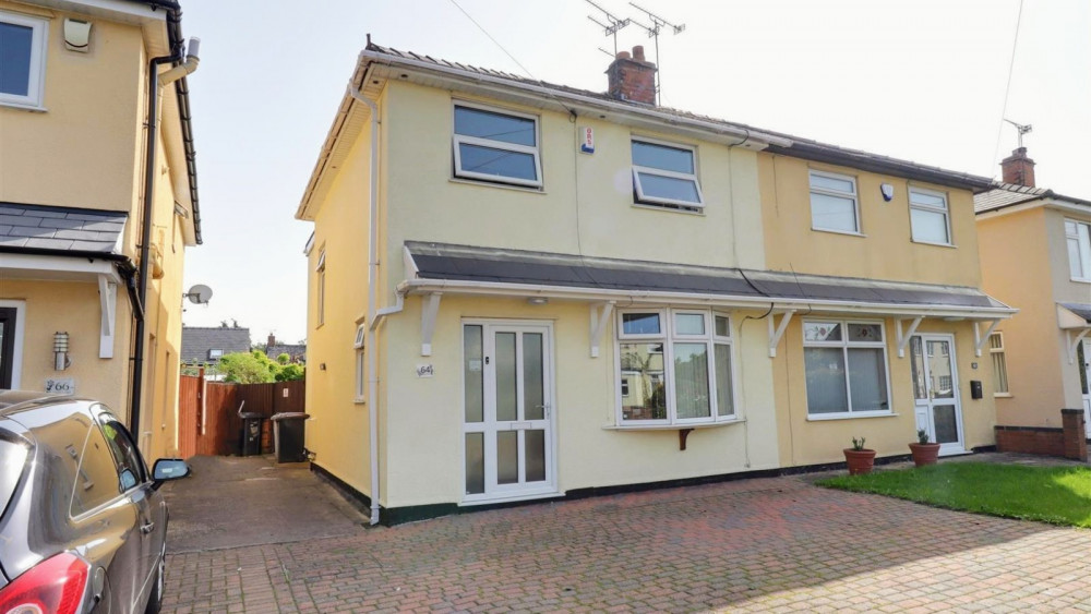 The semi-detached three-bedroom property on Evans Street, Crewe (Nub News).