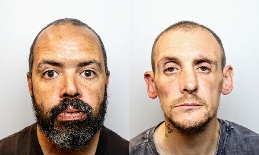 Julian Stockton (left) and Christopher Davies (right), both from Crewe, have been sentenced to a combined 82 weeks in prison (Cheshire Police).