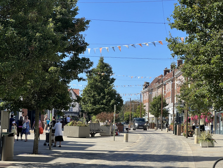 Five jobs available in and around Letchworth right now. PICTURE: Letchworth town centre during the recent heatwave. CREDIT: Nub News 