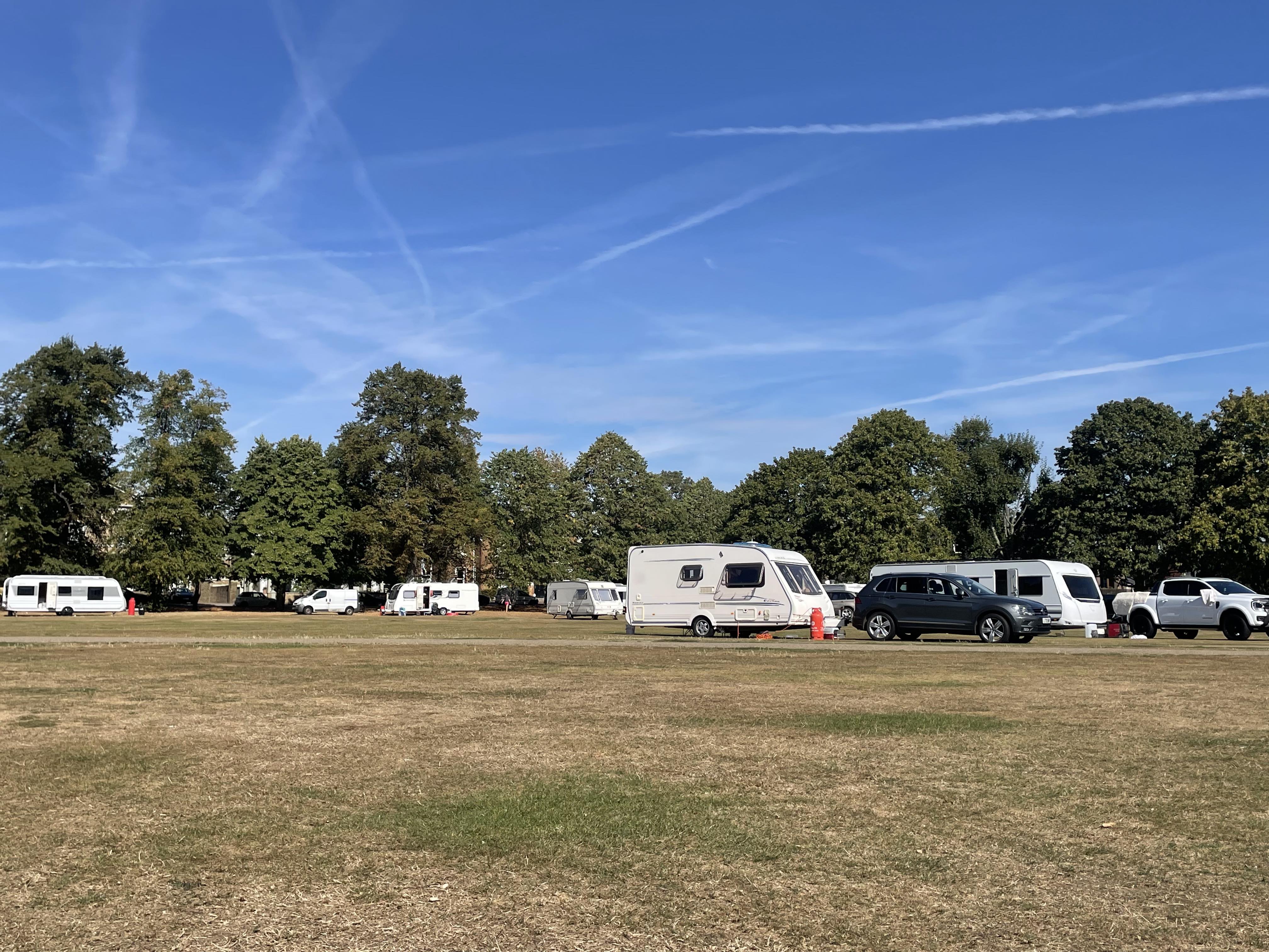 Travellers have set up camp on Richmond Green. (Photo Credit: Heather Nicholls).