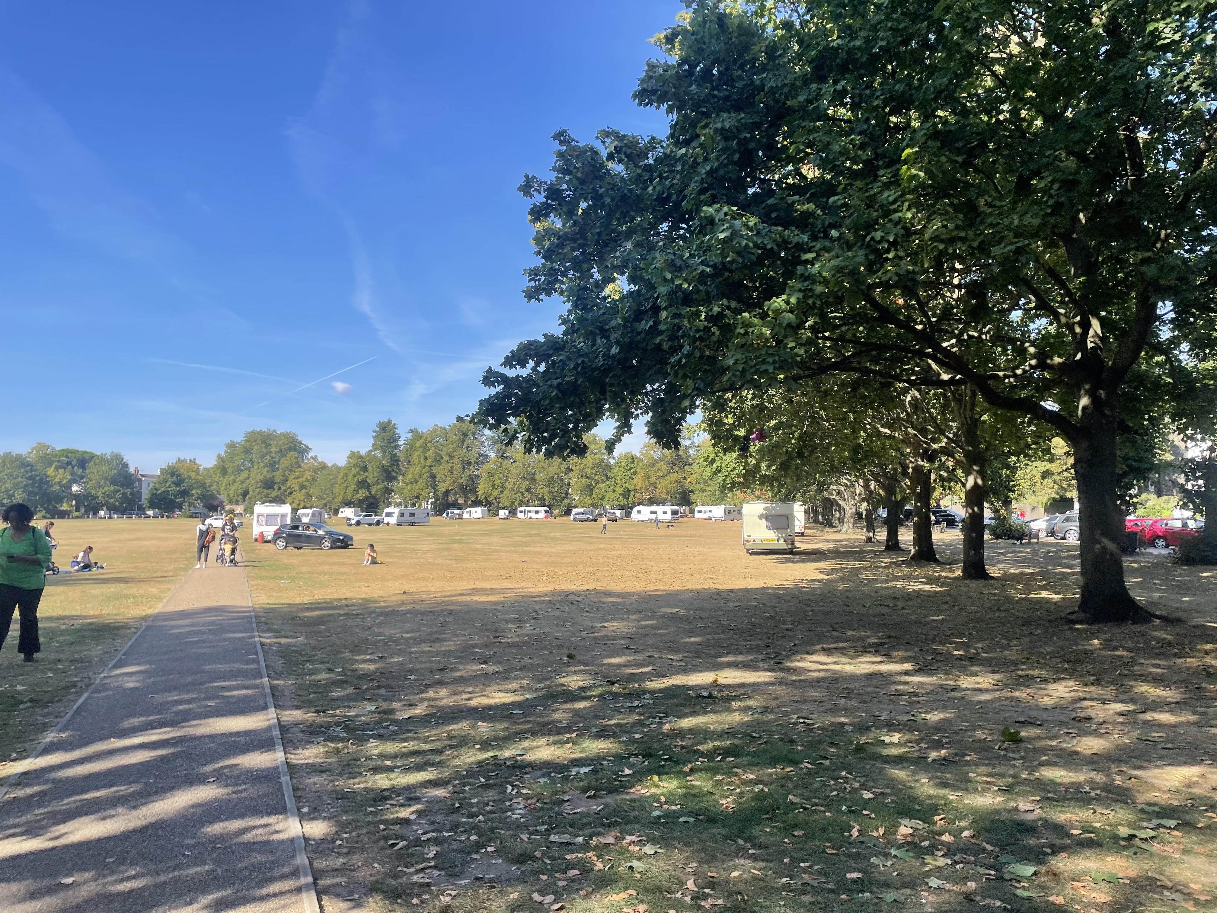 The camp is situated around the edge of Richmond Green. (Photo Credit: Heather Nicholls).