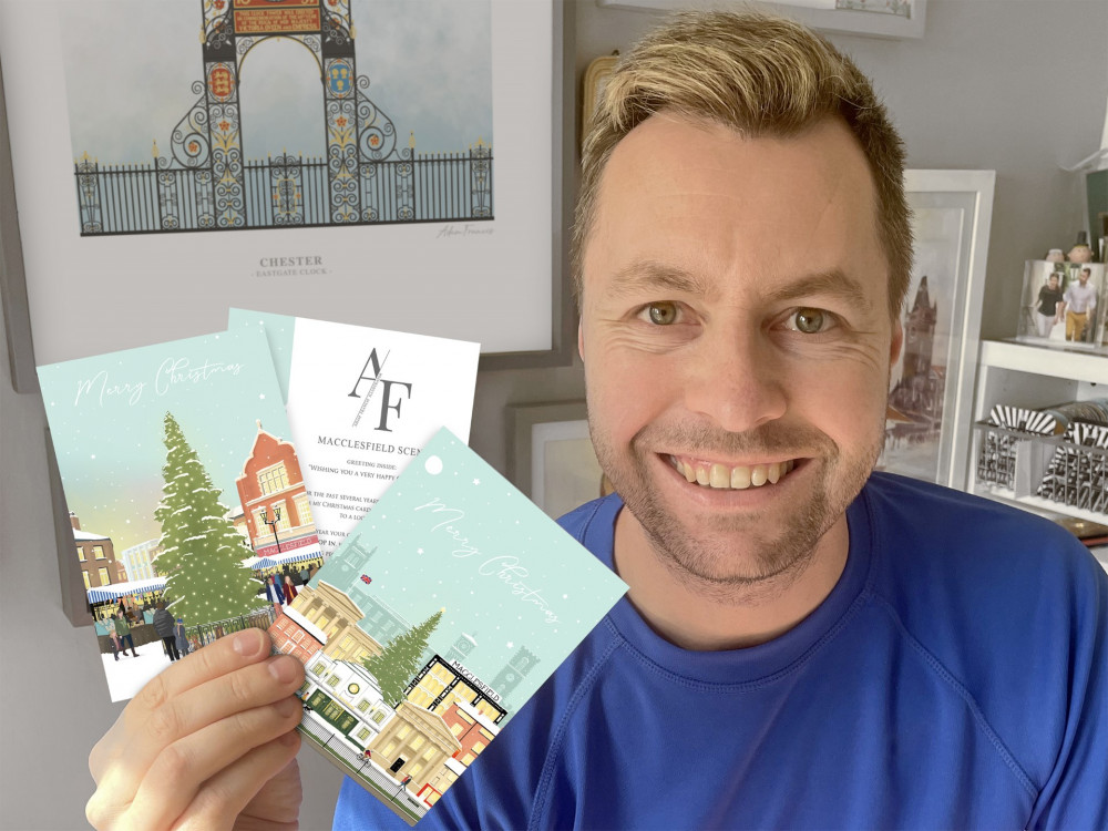 West Macclesfield resident Adam Schofield is doing charity Christmas cards for the fourth festive season running. (Image - Adam Francis Illustrator)