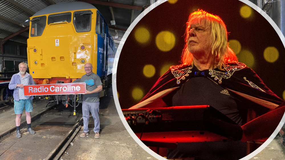 Progressive rock icon Rick Wakeman is set to unveil a historic locomotive, which he will then drive down the tracks at Mangapps Railway Museum. (Credit: Ray Clark and Stéphane Gallay / Wikipedia)