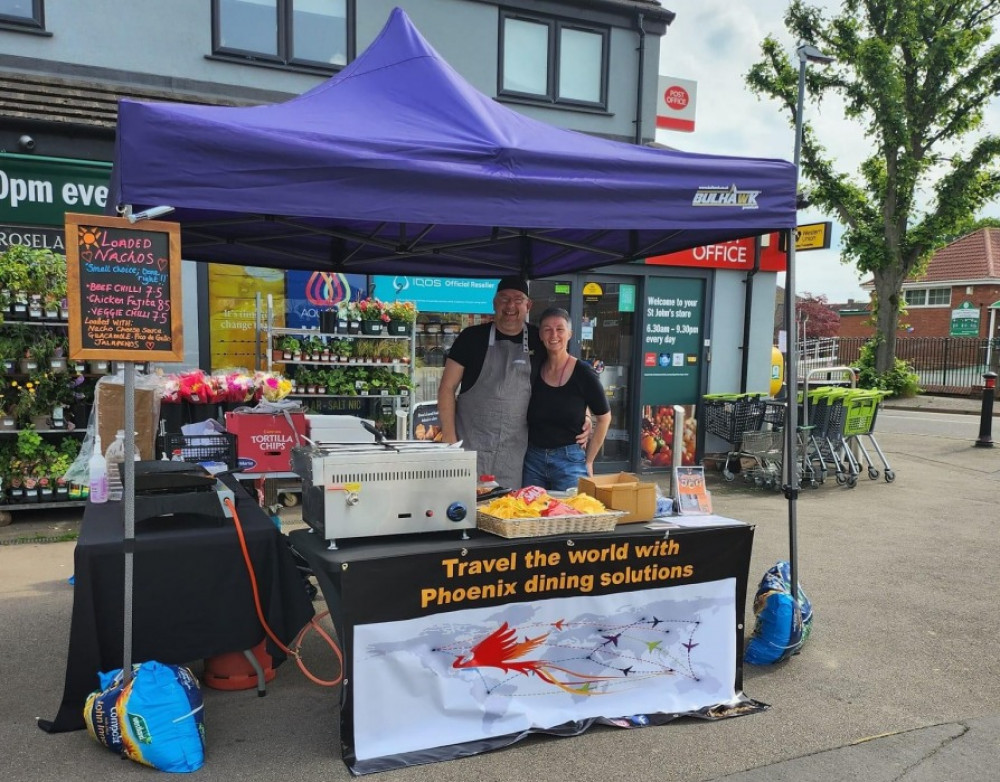 Phoenix Dining Solutions running a pop-up stall outside St John's Budgens (image via licence application)