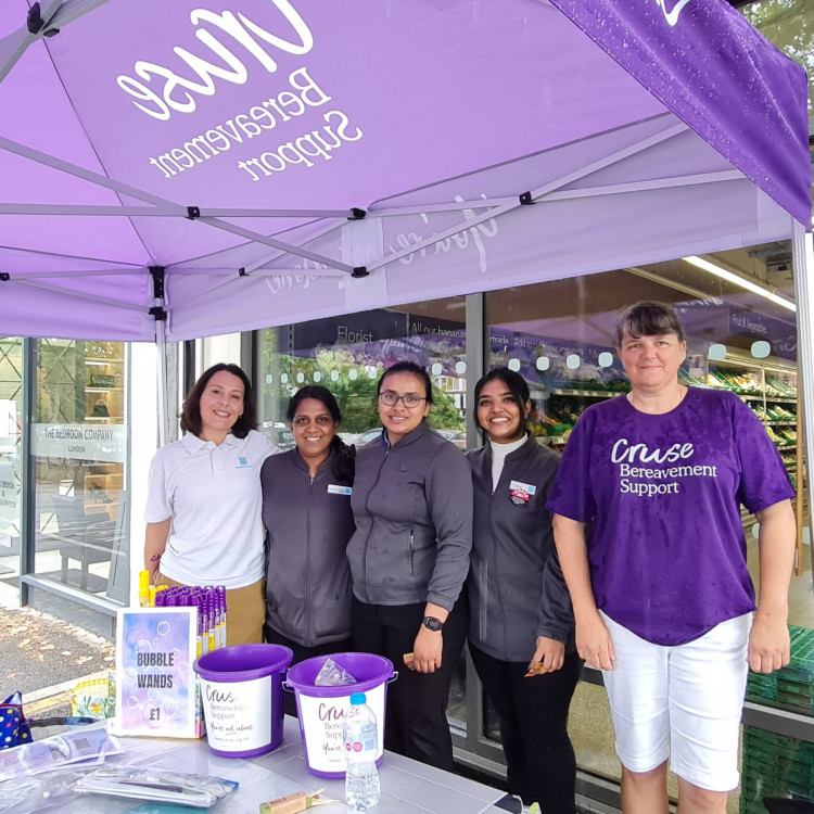 Co-op staff and Cruse Bereavement Support volunteers worked together during Community Fun Hours. (Photo: Co-op Teddington)