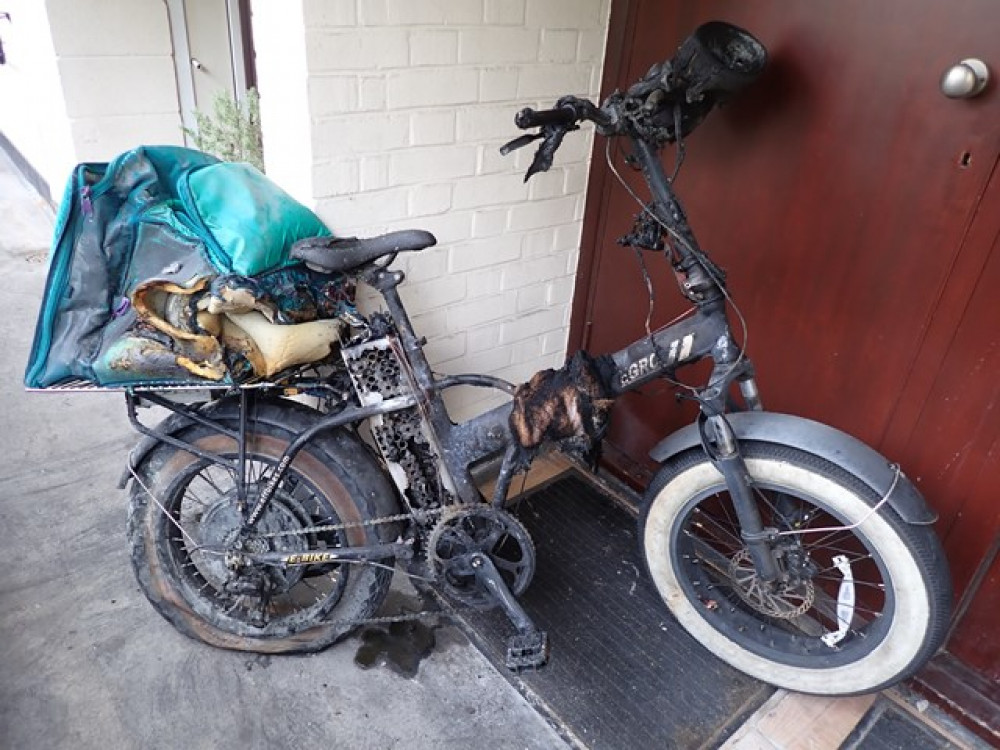 E-bike fire New Orleans Walk. (Photo: London Fire Brigade)