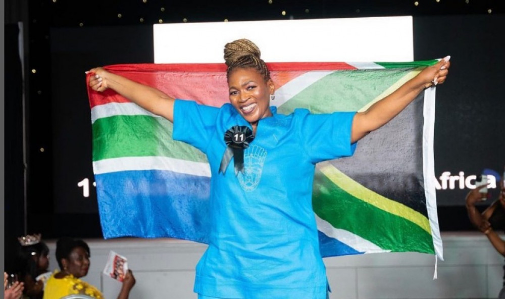 Manage Matlala, 60, has been telling locals 'age is but a number' after getting through to the final of her first ever beauty pageant (image supplied)