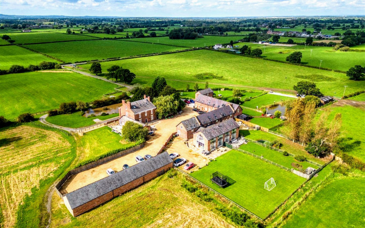 The large four-bedroom barn conversion on Middlewich Road, Minshull Vernon, in Cheshire countryside (Nub News).