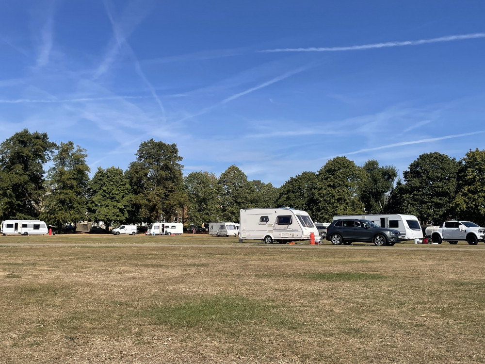 Travellers set up camp on Richmond Green last week. (Photo Credit: Heather Nicholls).