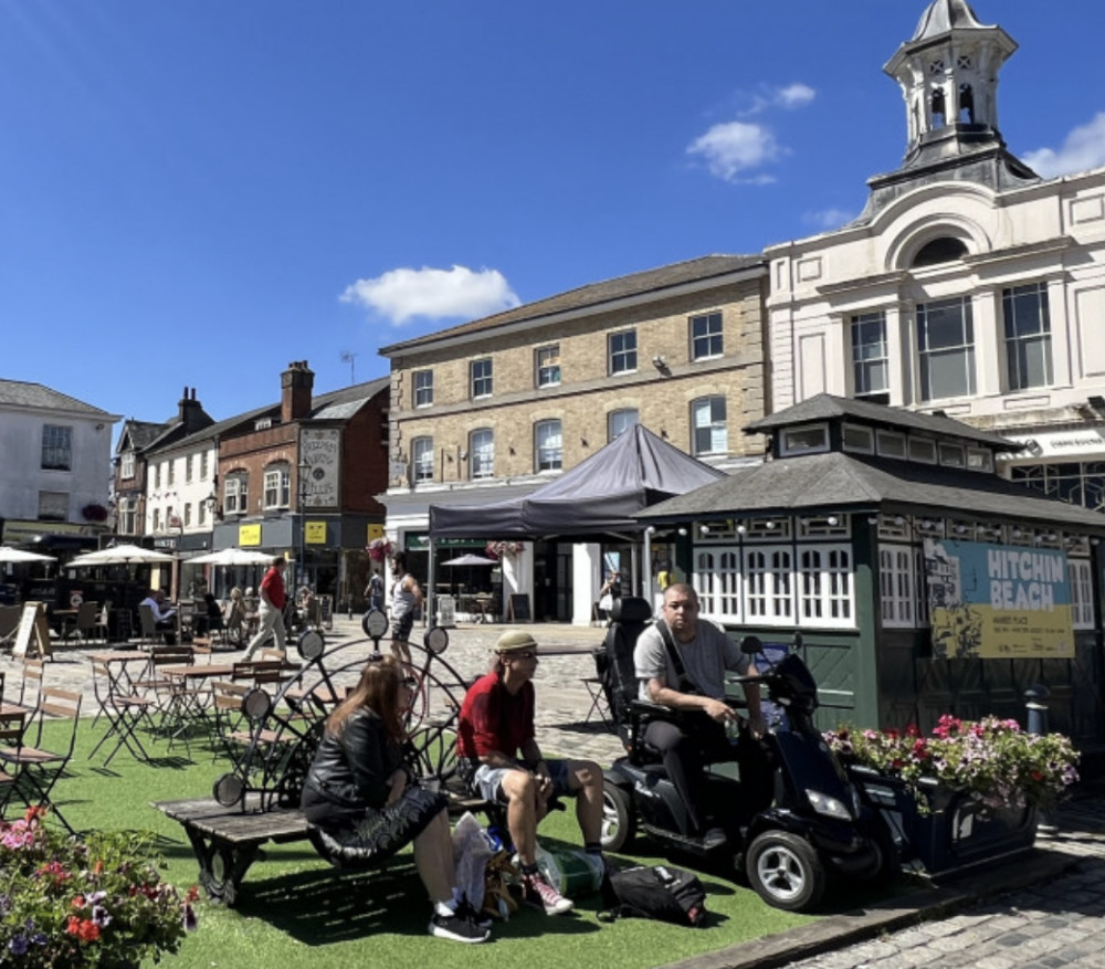 Five jobs available in and around Hitchin right now. PICTURE: Hitchin town centre in the sunshine. CREDIT: Nub News 