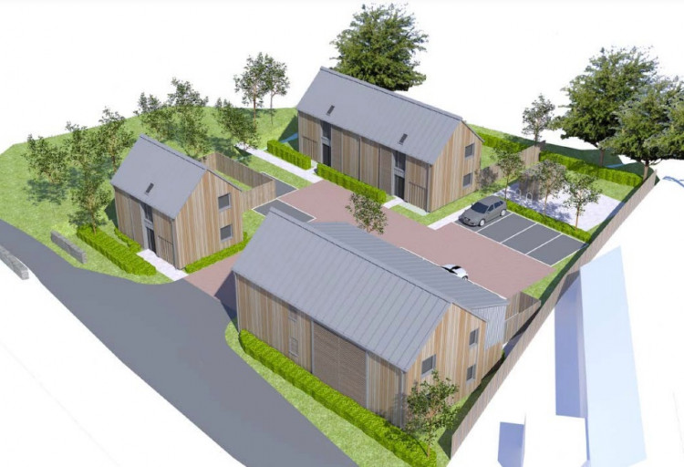 An artist's impression of the affordable homes which will be built on land in Llysworney