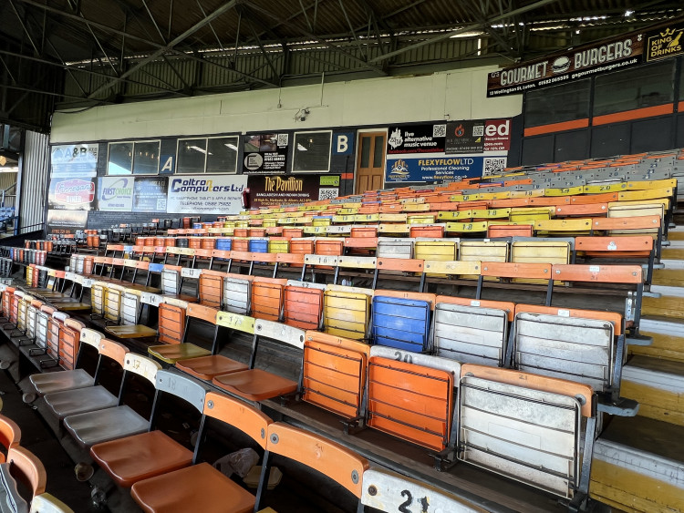 Premier League: Luton Town 1-1 Wolverhampton Wanderers. PICTURE: Seats at Luton Town's evocative Kenilworth Road. CREDIT: @laythy29 