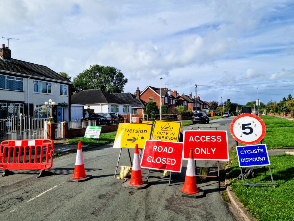 Crewe road closes for almost two months allowing new footpaths