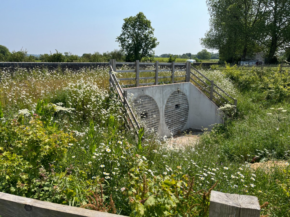 Stump Cross Bridge carries Ridge Road in Shepton Mallet over the disused Cheddar Valley railway line