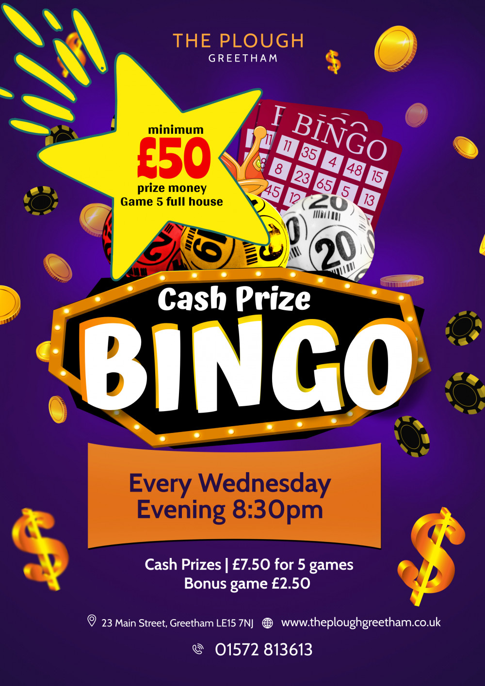 Enjoy bingo at The Plough this week. 