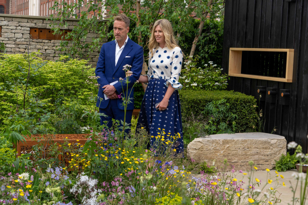 Ben and Marina Fogle in the RSPCA RHS Chelsea Flower Show garden. (Photo: RSPCA) 