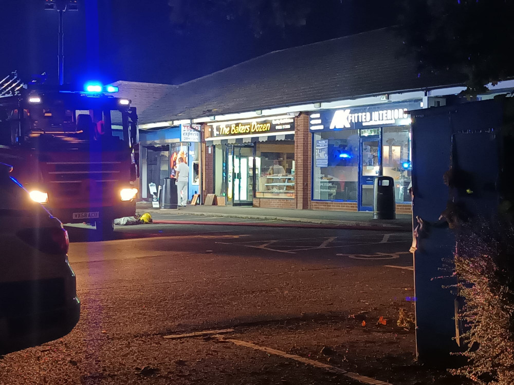 Emergency services were called to the fire in the early hours of the morning (image via Alison Insley)