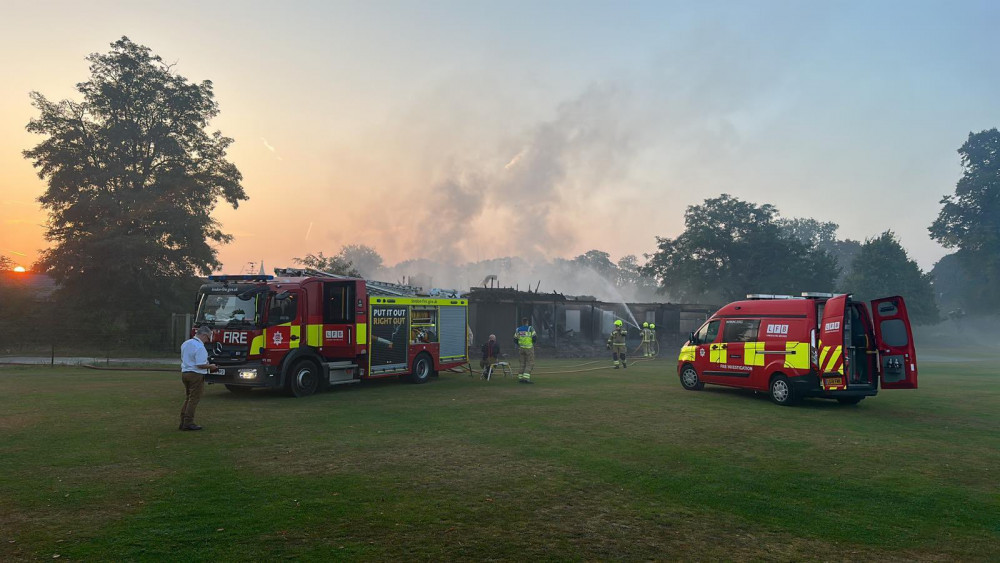 Hampton Wick cricket pavilion burned down 7 September. (Photo: Harlequin Amateur Rugby)