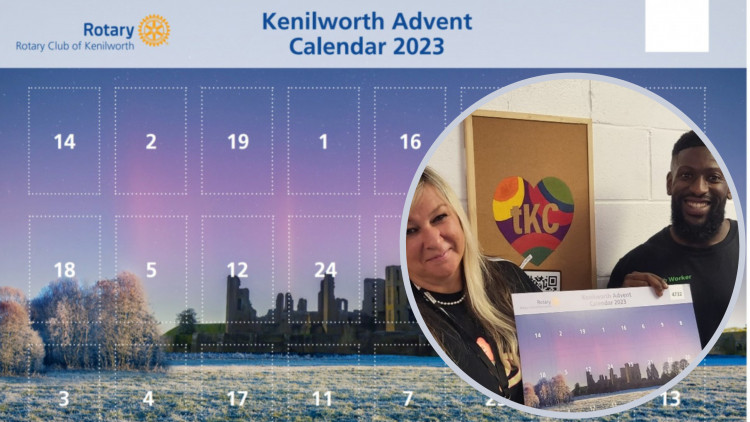The Kenilworth Advent Calendar 2023 features a stunning image of Kenilworth Castle taken by Nigel Wilkins (image via Kenilworth Rotary Club)