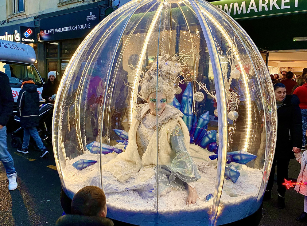 The living snow globe was the main attraction at Christmas in Coalville. Photo: Coalville Nub News