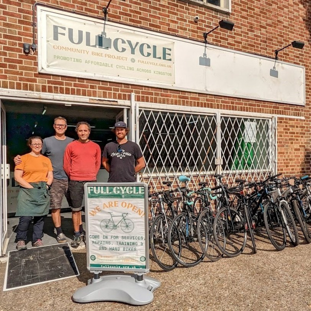 Full Cycle volunteers outside its venue in New Malden. (Photo: Full Cycle)