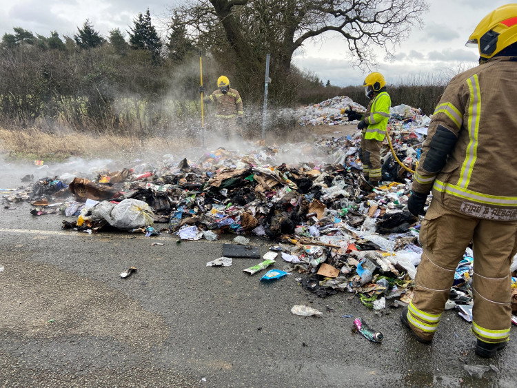 A bin lorry fire has prompted a council to make a change to battery recycling. Image credit: LDRS.
