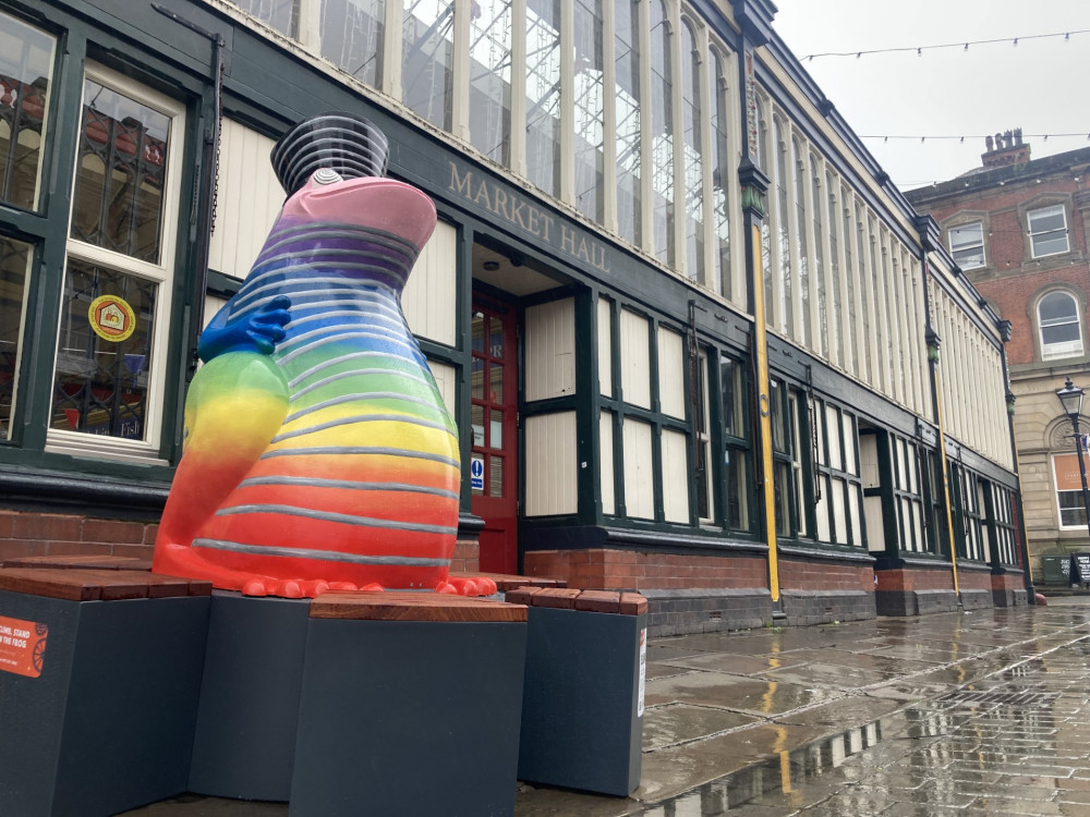 Slinky, created by local artist Lucy Burgess, is one of the frogs up for grabs (Image - Alasdair Perry)