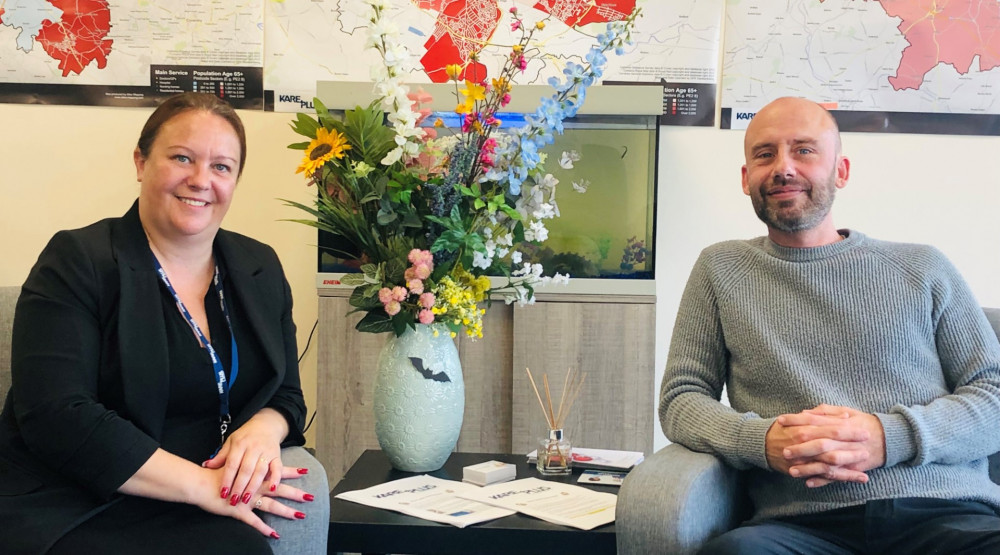 Tracey Frisby (left), Kare Plus Registered Manager & Senior Operations Executive with Jeff Maynard, Field Supervisor (image via Kare Plus)