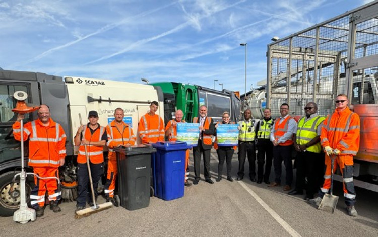 Cllr Andrew Jefferies with front line staff