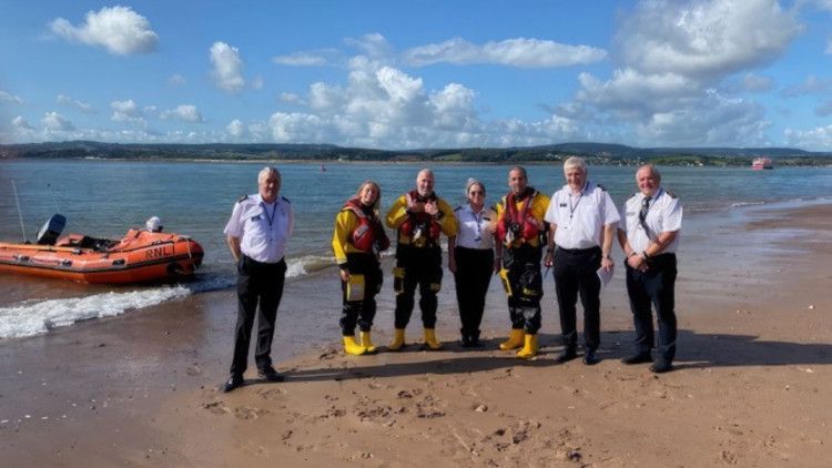 NCI Exmouth volunteers with RNLI crew (NCI Exmouth)