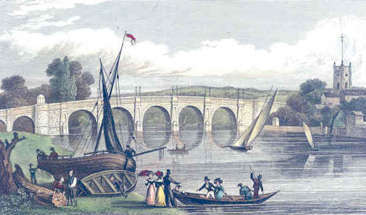 Kingston Bridge in artwork from 1832