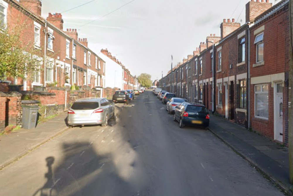 Police were called to Nash Peake Street, Tunstall, last month but the man managed to escape (Google).