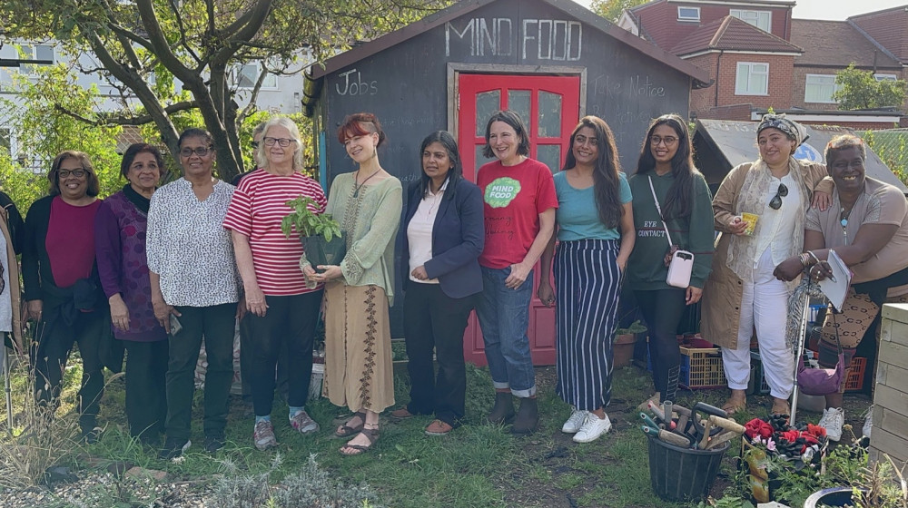 Rupa Huq MP with the MindFood team to mark World Mental Health Awareness Day 2023 (credit: Rupa Huq).