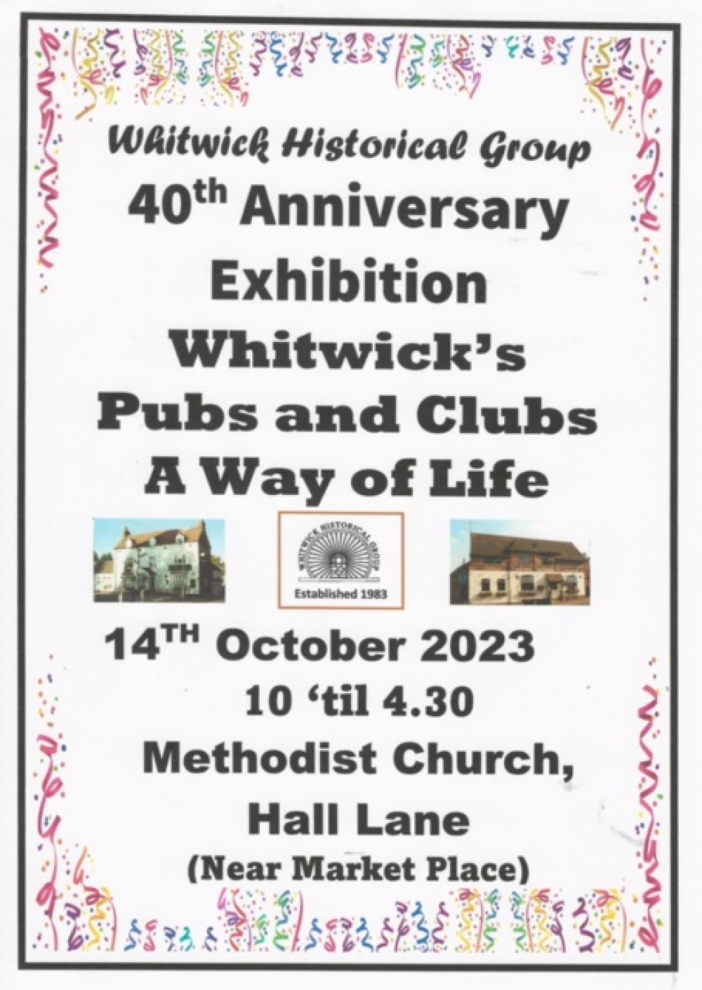 Whitwick’s Pubs and Clubs - A Way of Life at the Methodist Church Hall, Whitwick, near Coalville