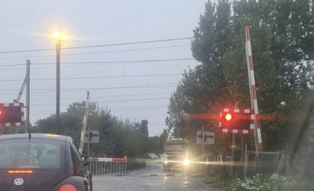 A barrier has been displaced at the West Tilbury rail crossing causing the road to be blocked. 