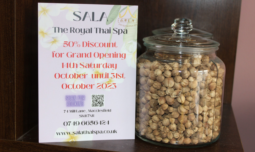 Sala The Royal Thai Spa opens this weekend. The booking-only business is offering a discount for their first fortnight. (Image - Macclesfield Nub News) 