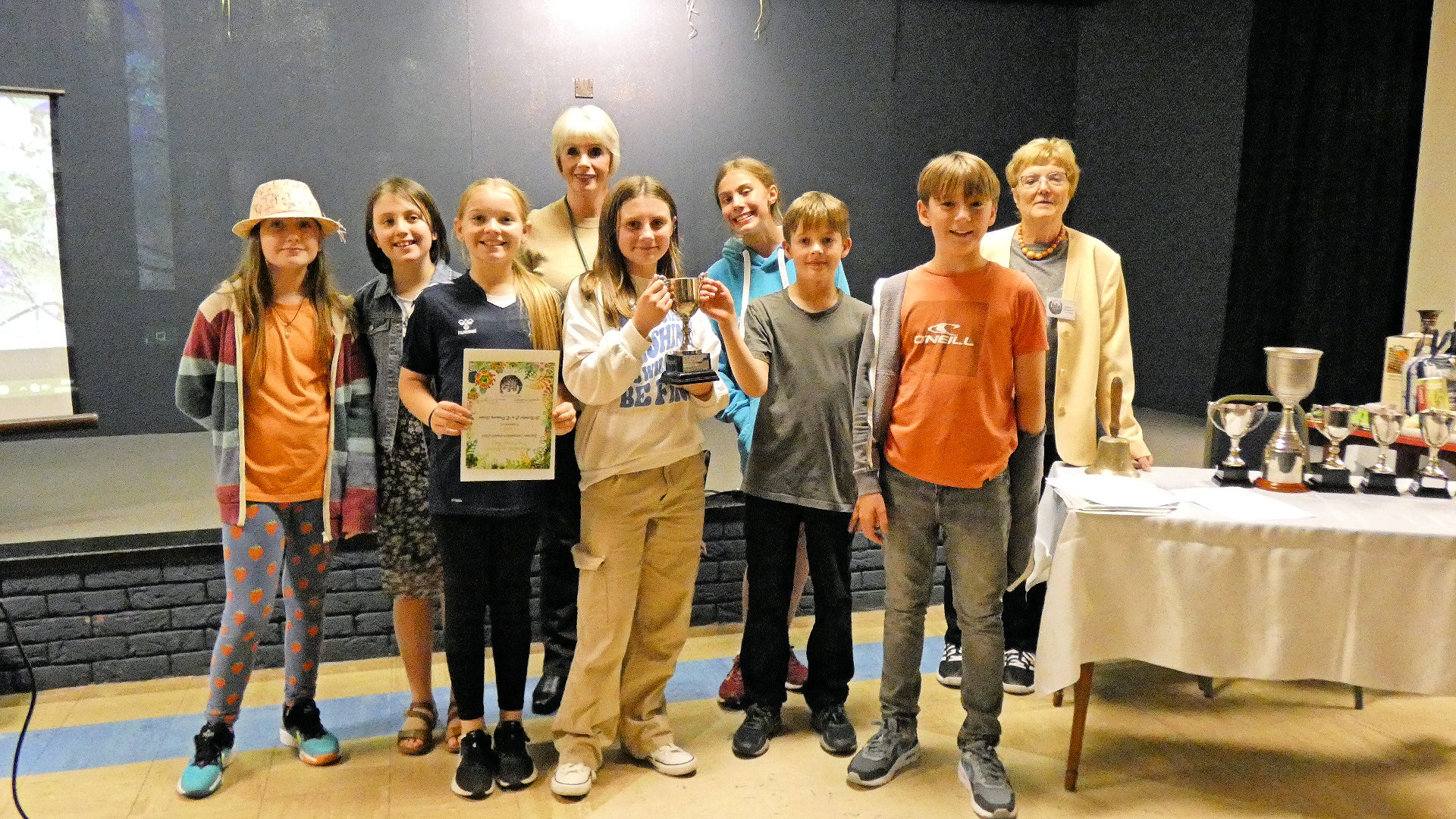 St Nicholas pupils with Caroline Barker (back row centre) and the Chair of Kenilworth in Bloom (image supplied)