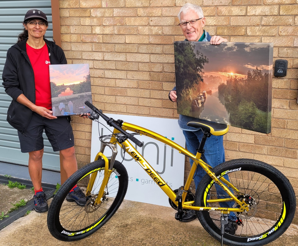 Alison Insley and Malcolm Hepple with their winning entries (image supplied)